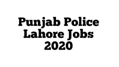 Punjab police lahore jobs 2020