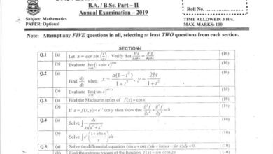 BA Bsc Mathematics Past Papers
