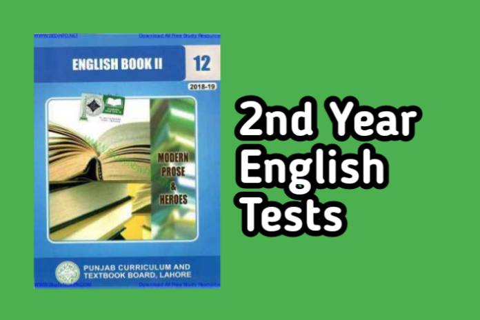 2nd Year English Chapter Wise Tests