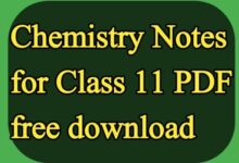 Chemistry Notes for Class 11 PDF free download
