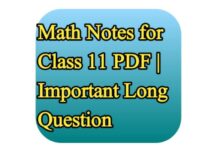Math Notes for Class 11 PDF