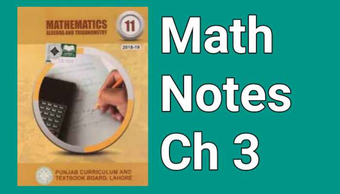 1st Year Math notes Chapter 3