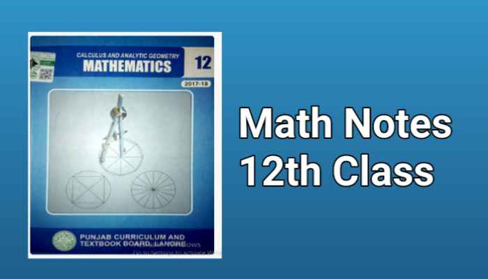 Class 12 Maths Notes